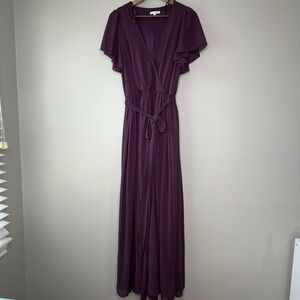 Baltic Born 1X Kirstina Maxi Surplice Wrap Dress Gown Chiffon Flowy Romantic